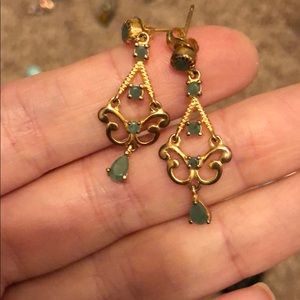 Sterling Silver Emerald Earrings